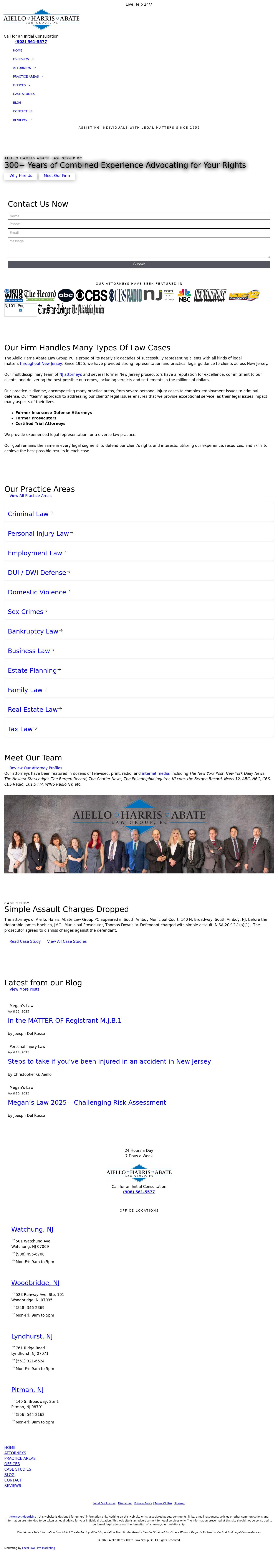 Aiello, Harris, Marth, Tunnero, Pastor & Schiffman, PC Attorneys At Law - Newark NJ Lawyers