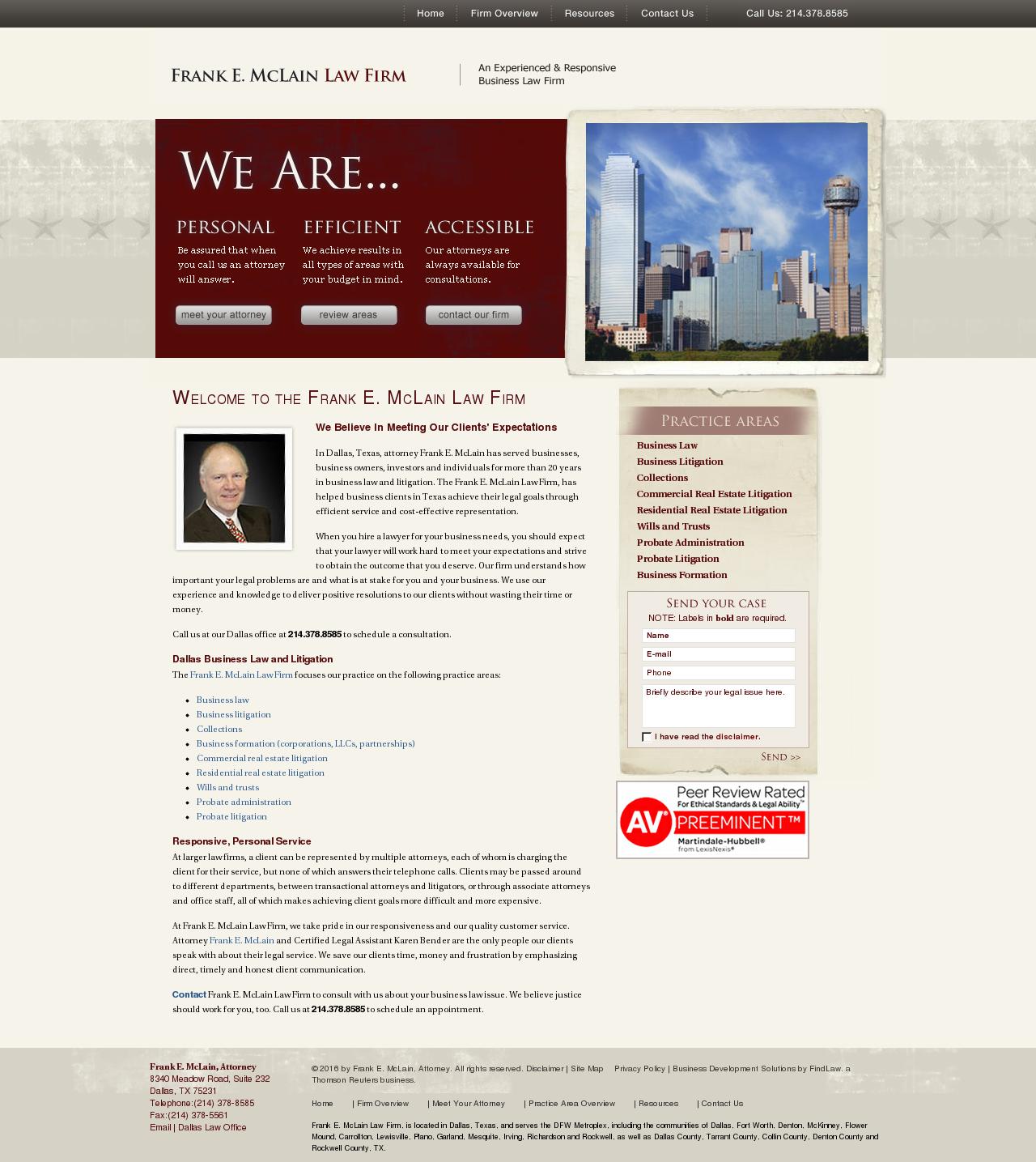 Frank E. McLain, Attorney - Dallas TX Lawyers