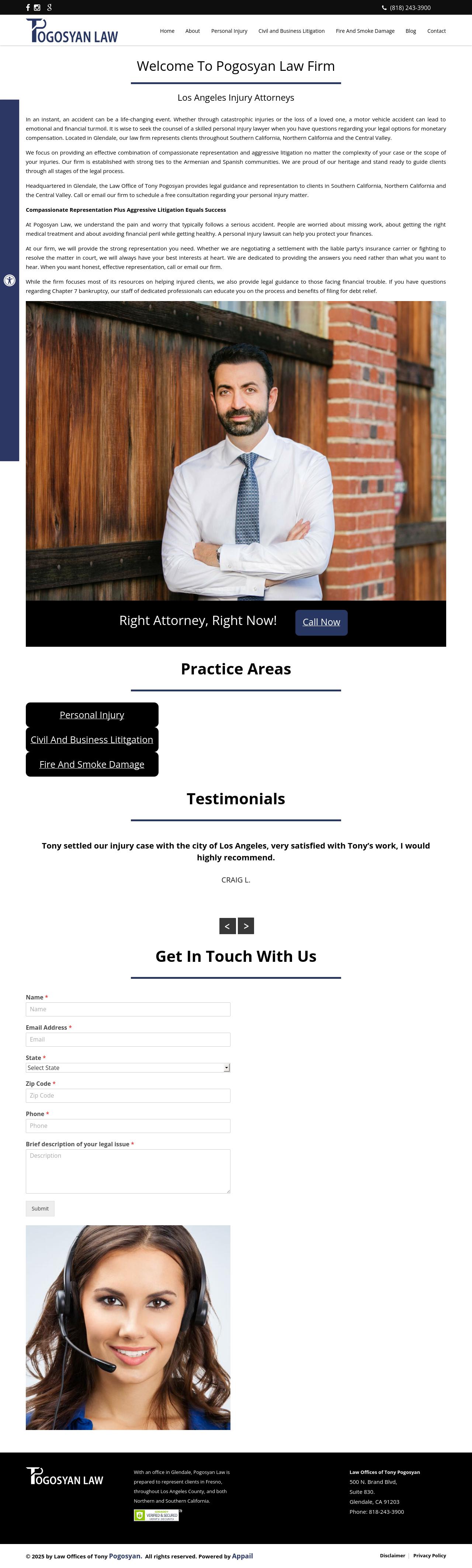 Law Offices of Tony Pogosyan - Glendale CA Lawyers