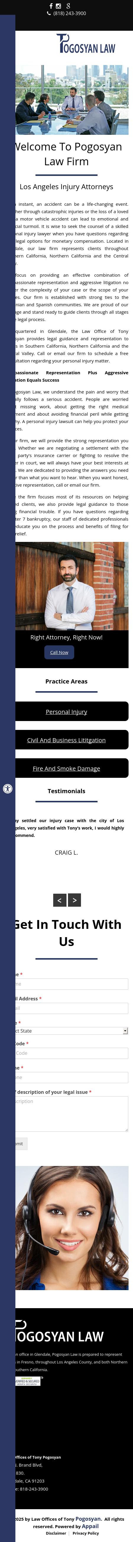 Law Offices of Tony Pogosyan - Glendale CA Lawyers