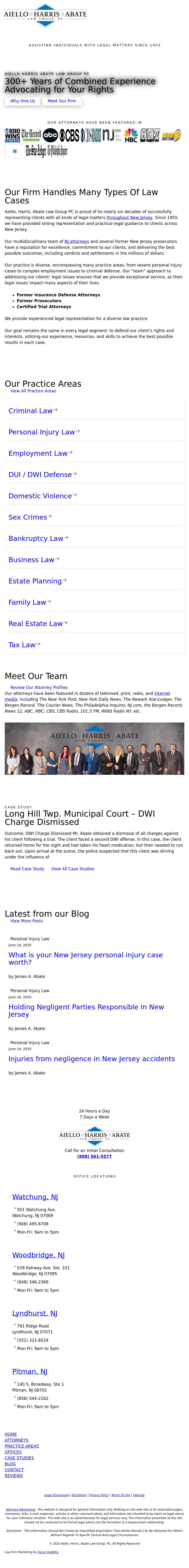 Aiello, Harris, Marth, Tunnero, Pastor & Schiffman, PC Attorneys At Law - East Brunswick NJ Lawyers