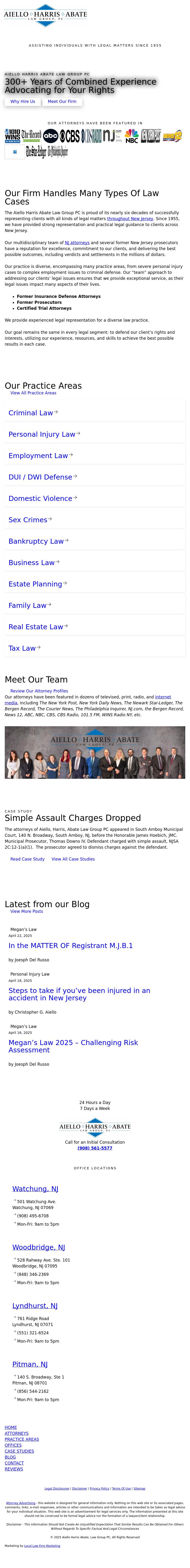 Aiello, Harris, Marth, Tunnero, Pastor & Schiffman, PC Attorneys At Law - Newark NJ Lawyers