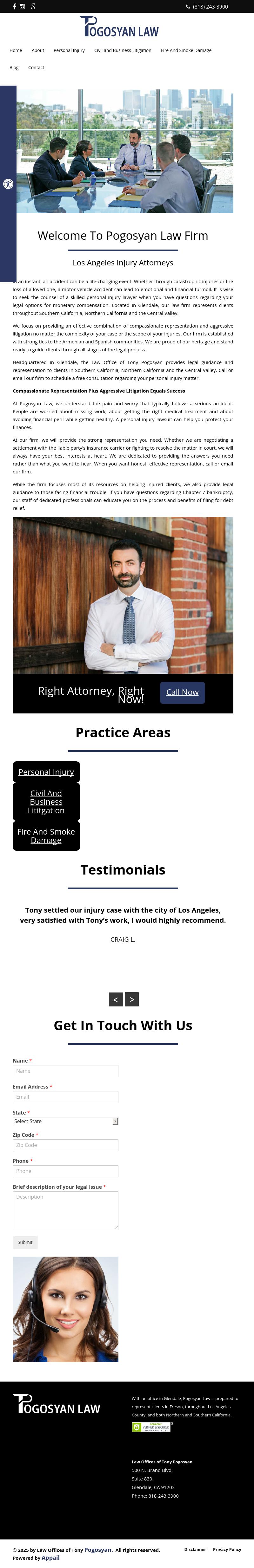 Law Offices of Tony Pogosyan - Glendale CA Lawyers