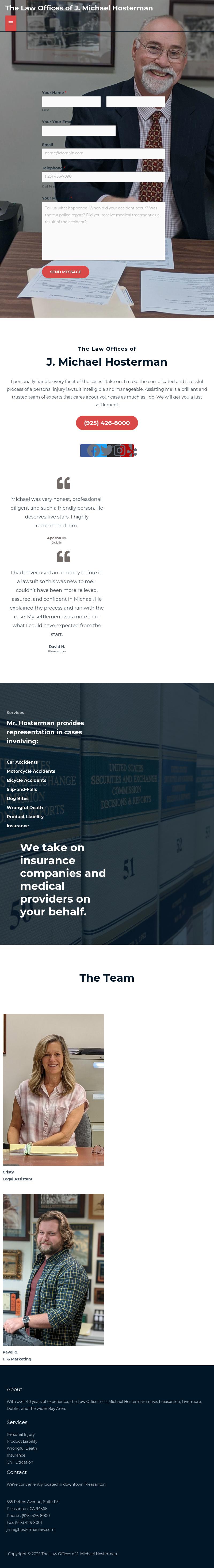 The Law Offices of J. Michael Hosterman - Pleasanton CA Lawyers